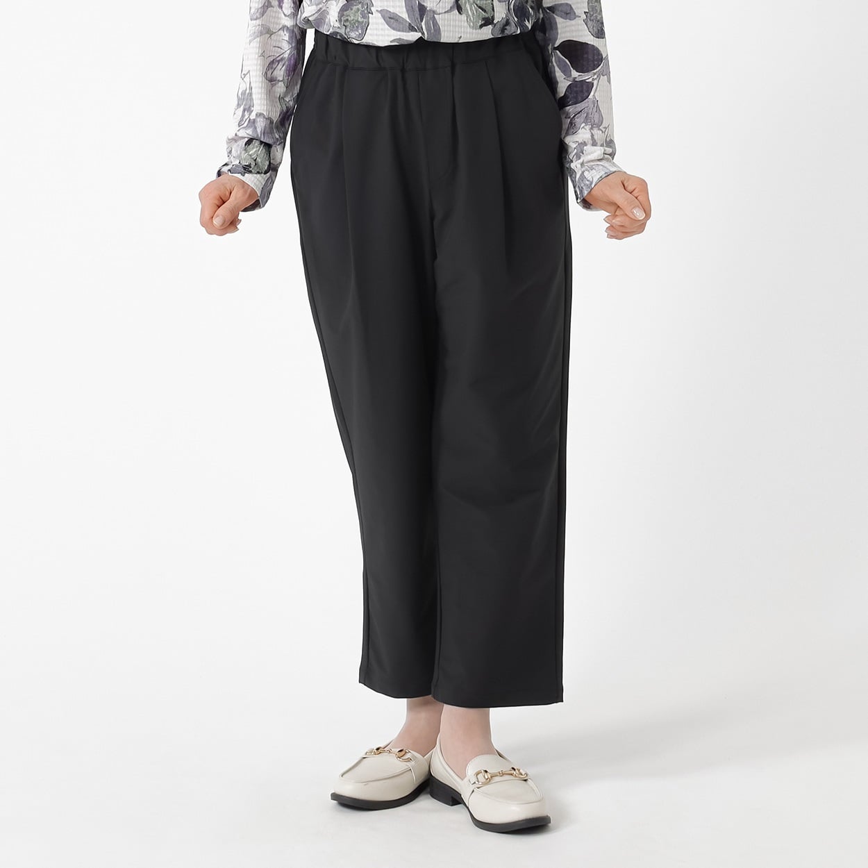 ストレッチパンツ レディス 着楽美(きらび) NT-96058-N(クロ-XL)