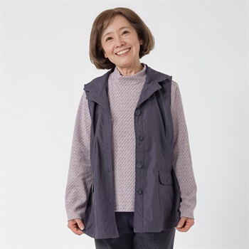 ベスト 62丈 ピンソニック柄・裏プリント レディス 着楽美(きらび) JE-263865B(コイムラサキ-S)