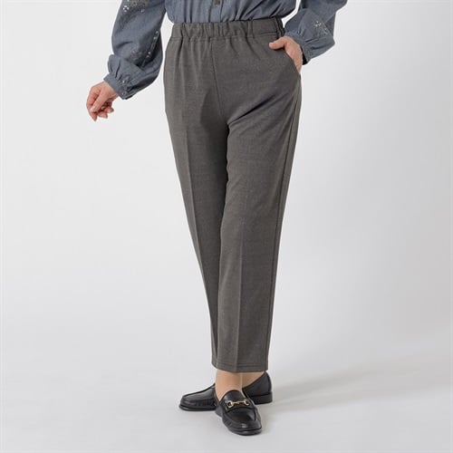 パンツ 58丈 めちゃらく・杢ストレッチ レディス 着楽美(きらび) KO6A74239-08E(コイチャ-M)