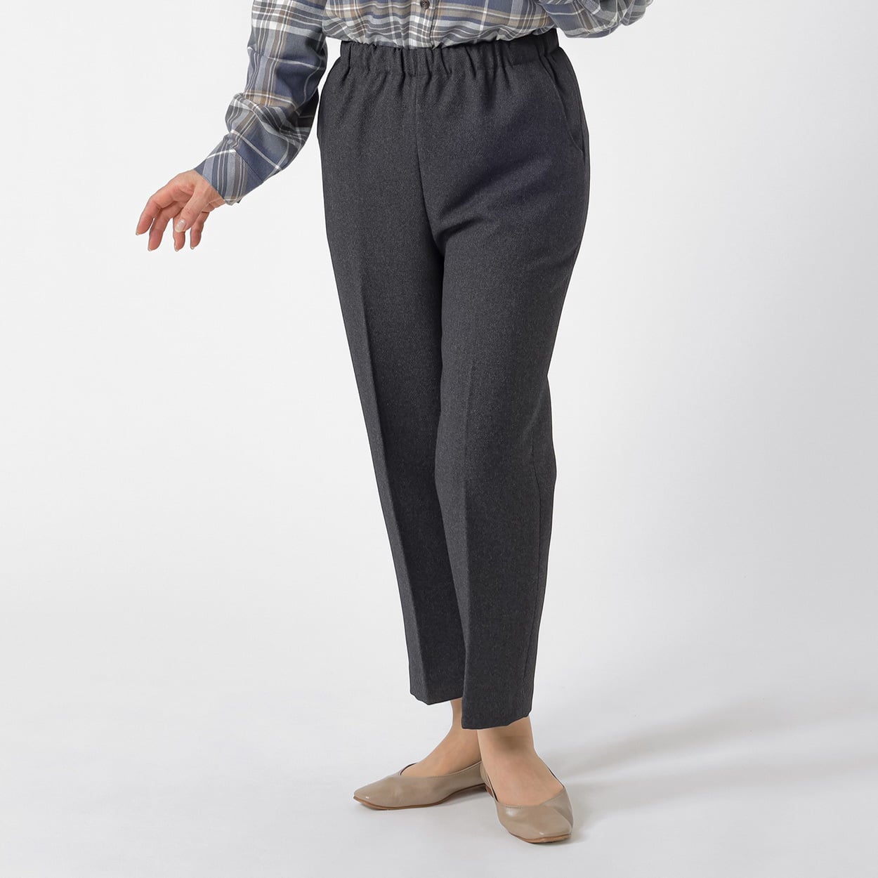 パンツ 55丈 裏起毛深履き レディス 着楽美(きらび) SA-87149-26A(チャコ－ルグレ－-4XL)