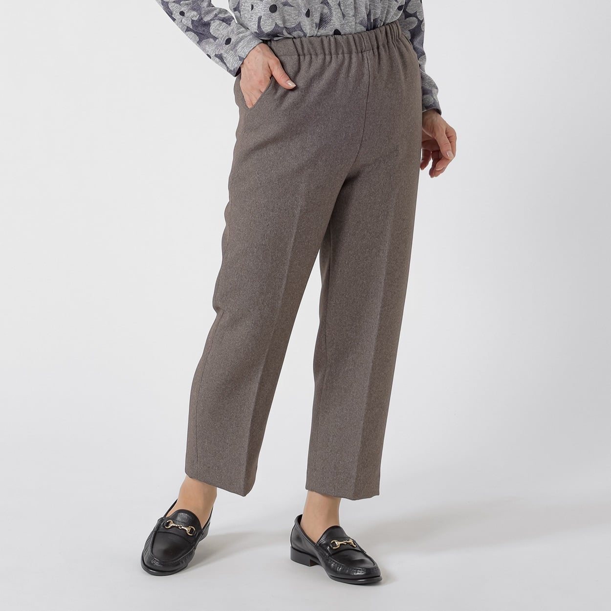パンツ 55丈 裏起毛深履き レディス 着楽美(きらび) SA-87149-26A(チャ-S)