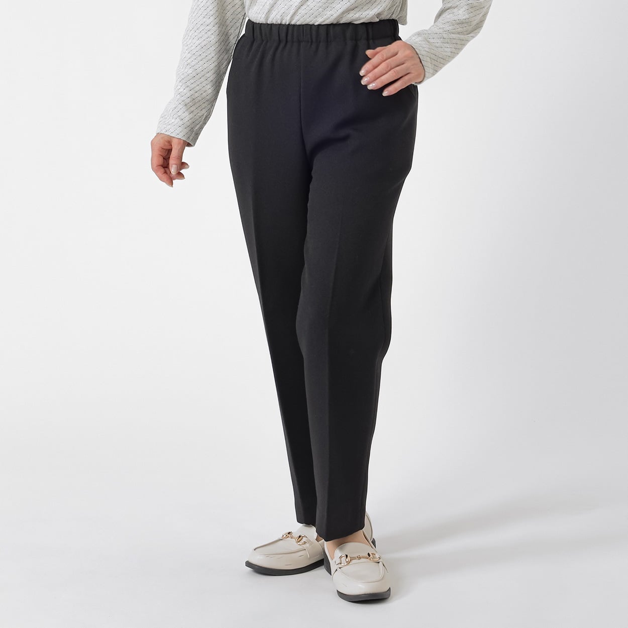 パンツ 60丈 裏起毛深履き レディス 着楽美(きらび) SA-87150-26A(クロ-2XL)