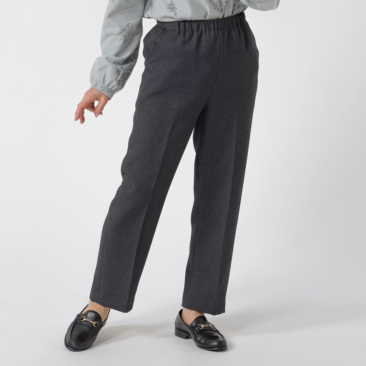 パンツ 60丈 裏起毛深履き レディス 着楽美(きらび) SA-87150-26A(チャコ－ルグレ－-3XL)