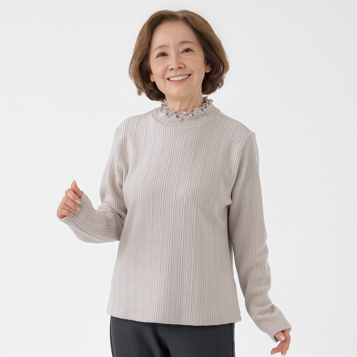 日本製カットソー 泉州ロイヤル針抜き レディス 着楽美(きらび) CPN-679806AB(ウスチャ-M)
