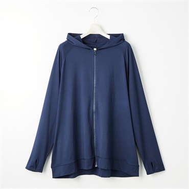 ＊TOPVALU＊UV対策フルジップパーカー レディス 大きいサイズ noannu(ネイビー-4L)