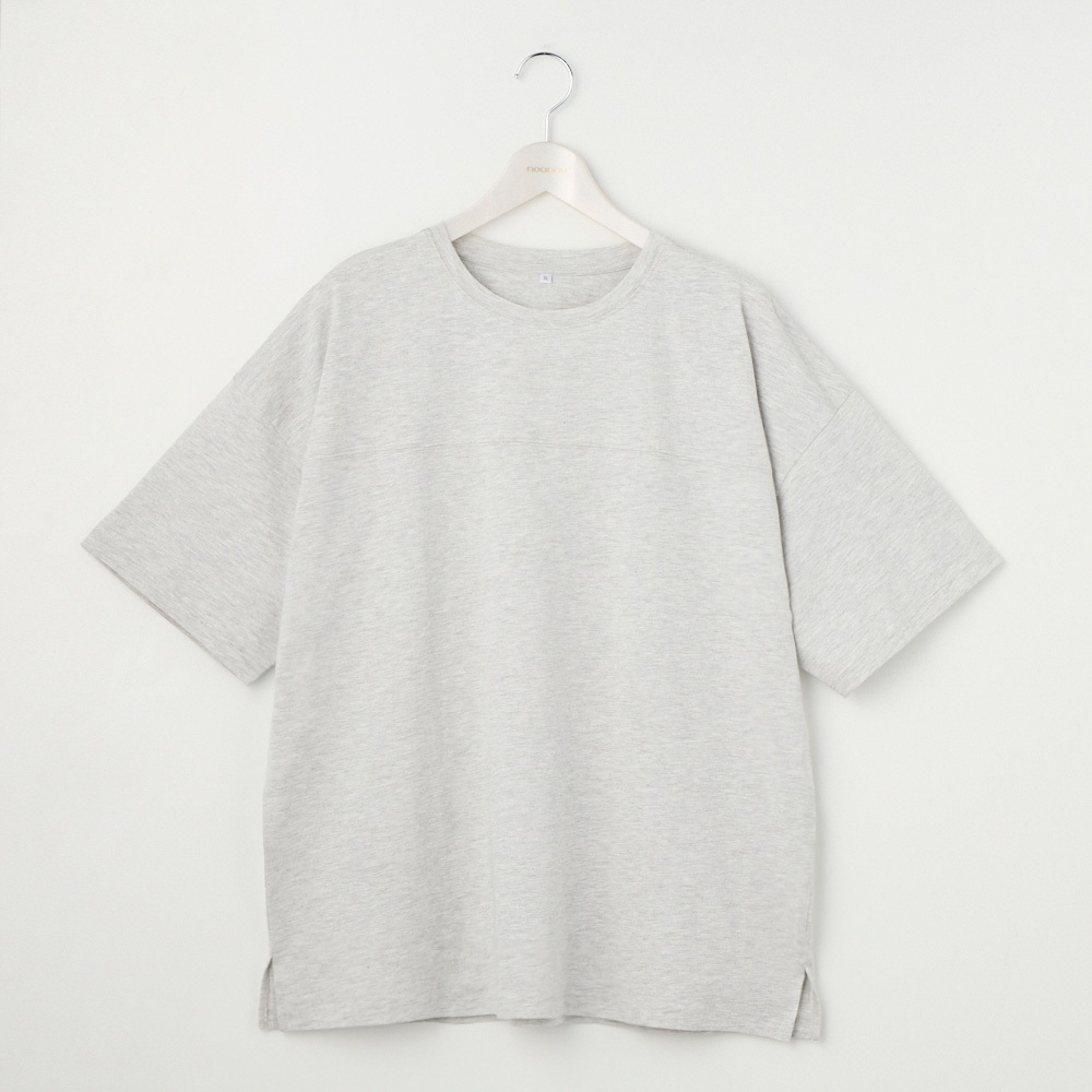 オーガニックコットン 胸切替無地Tシャツ レディス 大きいサイズ