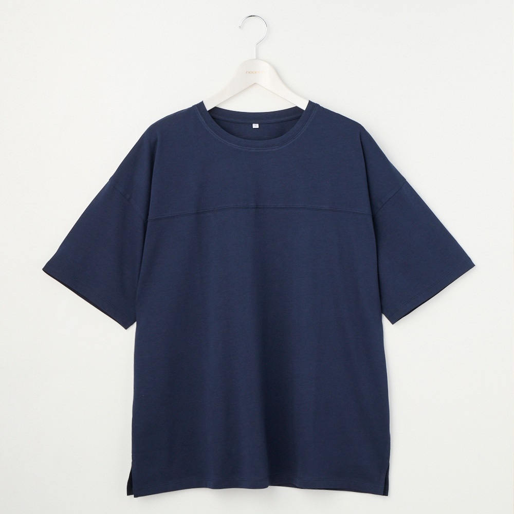 オーガニックコットン 胸切替無地Tシャツ レディス 大きいサイズ