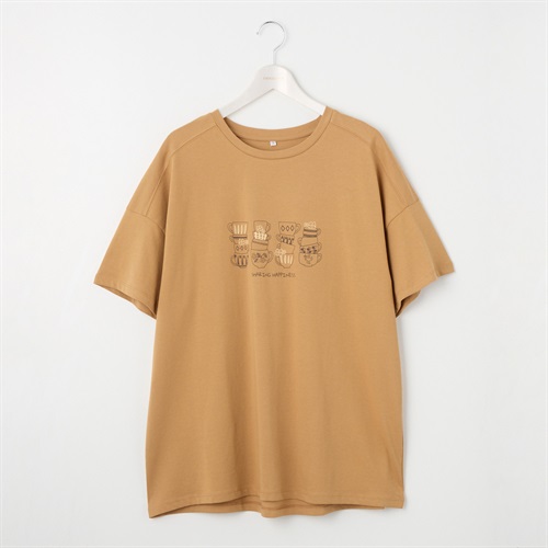 【新品未使用】ユキエモン Tシャツ おいのりリス 半袖M ブラウン 花柄 切替チュニック長袖＜大輪菊/黄茶＞ | 京友禅アロハシャツ