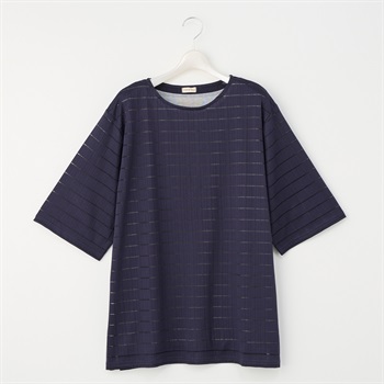 オーガニックコットン 肩切替後ろタックロゴプリントTシャツ