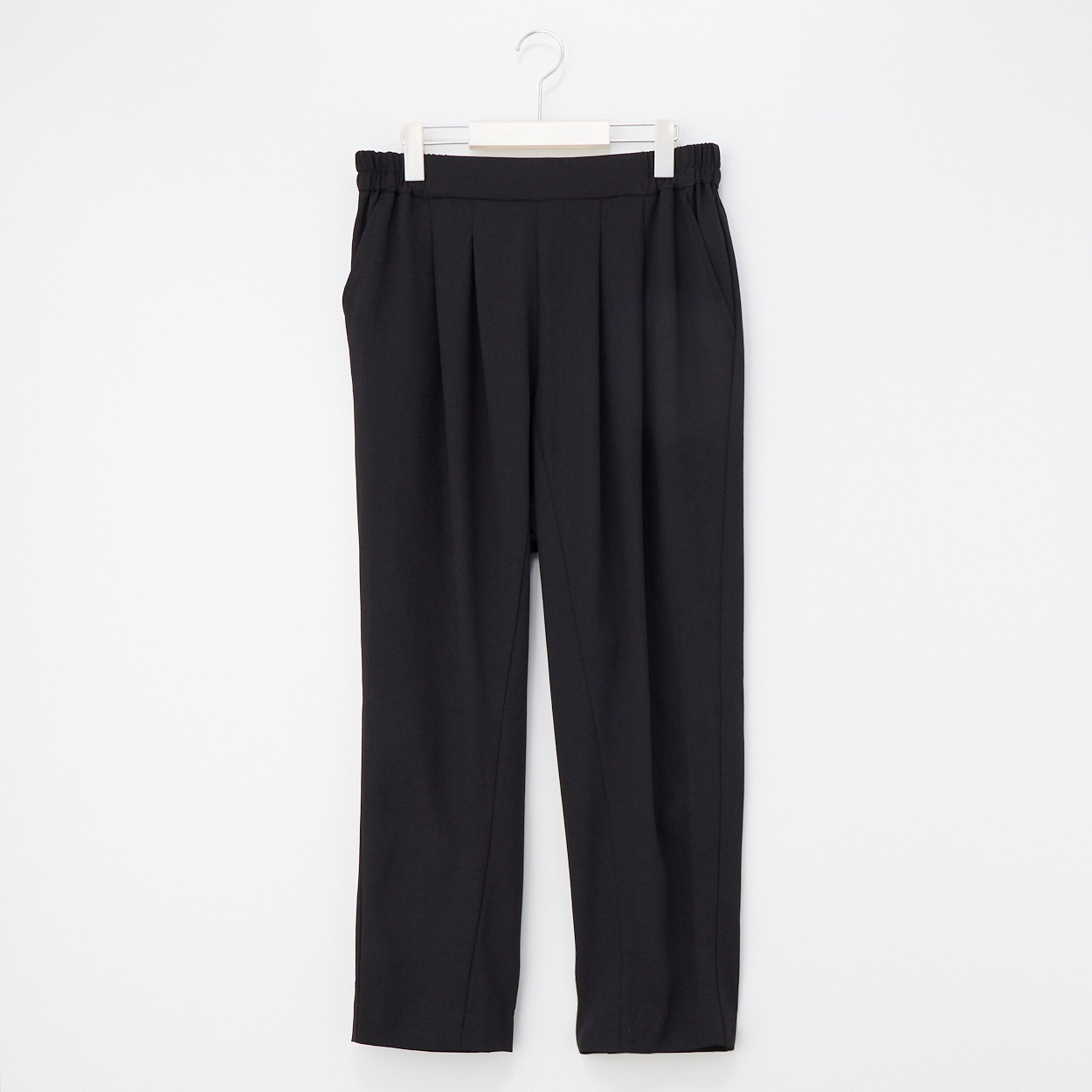 【ポイント20倍対象商品】麻調ストレッチパンツ レディス 大きいサイズ noannu(ブラック-3L)