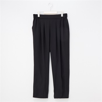 【ポイント20倍対象商品】麻調ストレッチパンツ レディス 大きいサイズ noannu(ブラック-3L)