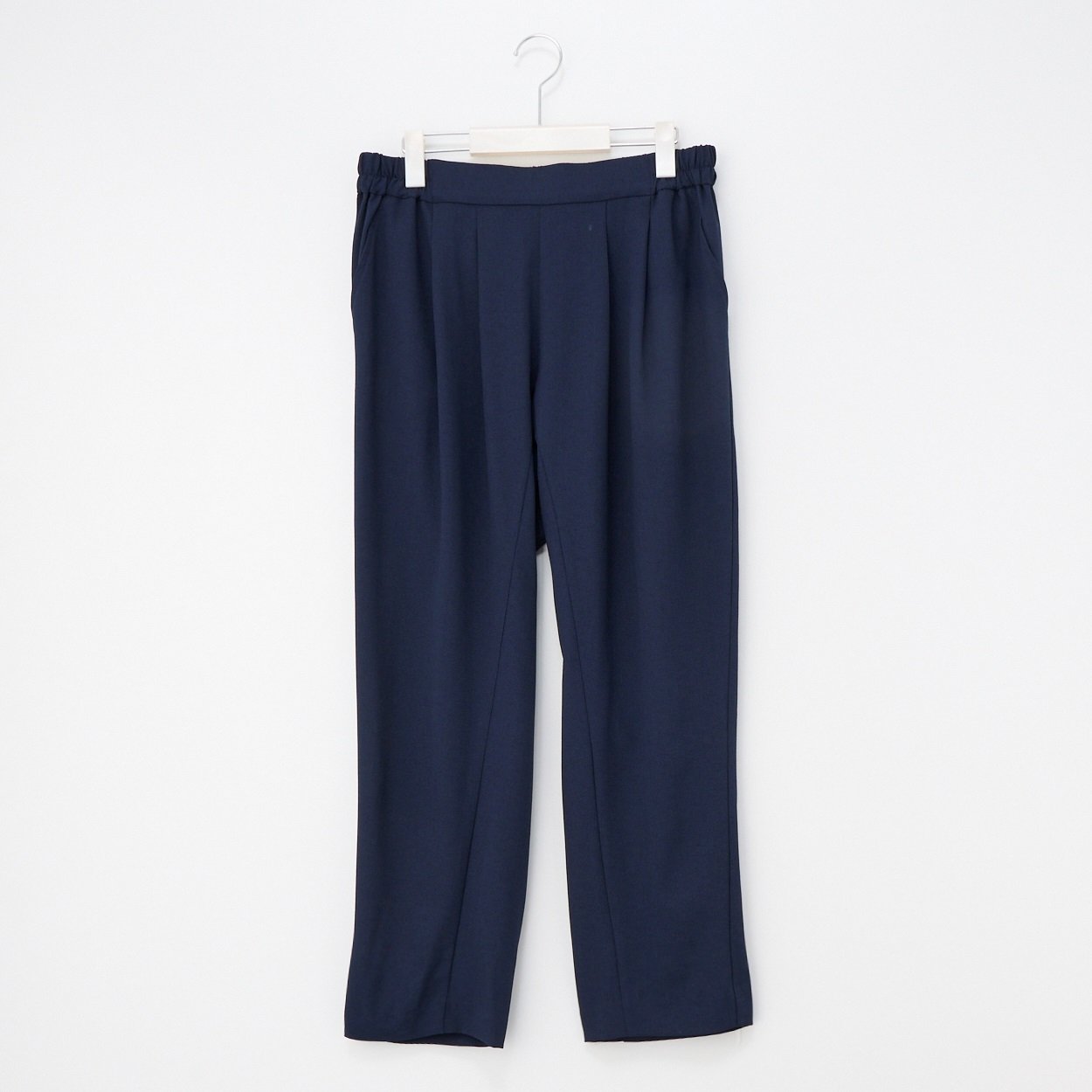 【ポイント20倍対象商品】麻調ストレッチパンツ レディス 大きいサイズ noannu(ネイビー-4L)