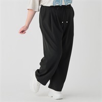 ひんやりゆるシルエットタックパンツ レディス ぽっちゃりサイズのnoannu