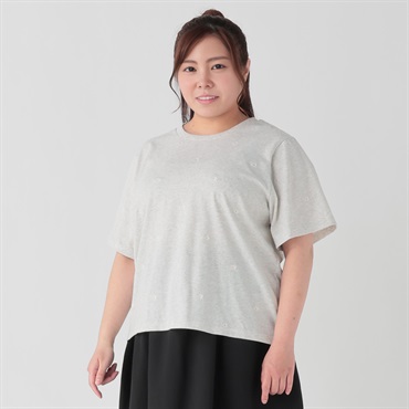 NOA NOA ウニ柄ラジャ　チュニック　Sサイズ 寸法図【NO.228】タック入りUネックのチュニック（ニット用） [M