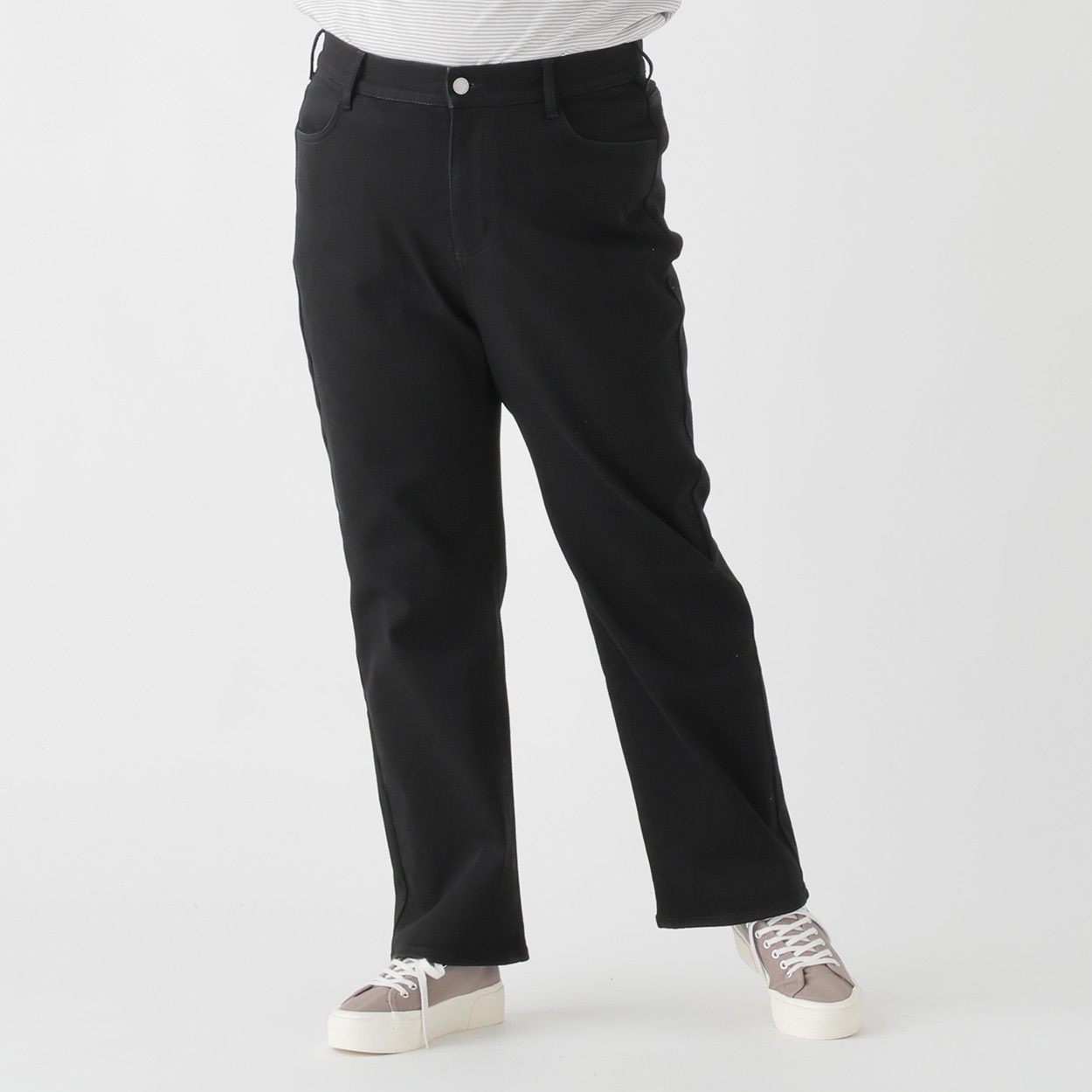 オカヤマDENIM 裏起毛デニムパンツ レディス 大きいサイズ noannu