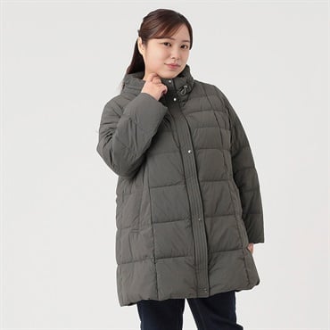 しわ加工軽量ダウンコート レディス 大きいサイズ noannu AN-354012