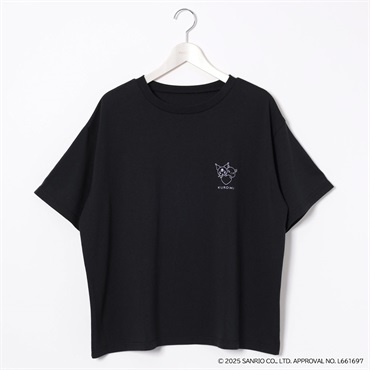 【ポイント20倍対象商品】サンリオキャラクターズコラボ マイメロディ・クロミ 後ろ姿Tシャツ レディス ぽっちゃりサイズのnoannu バックプリントTシャツ(ブラック-3L)