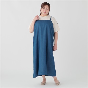 期間限定お値引き❣️NOA NOA ラニパンツ Mサイズ　美品 ポケット付きデニムキャミワンピース レディス ぽっちゃりサイズ
