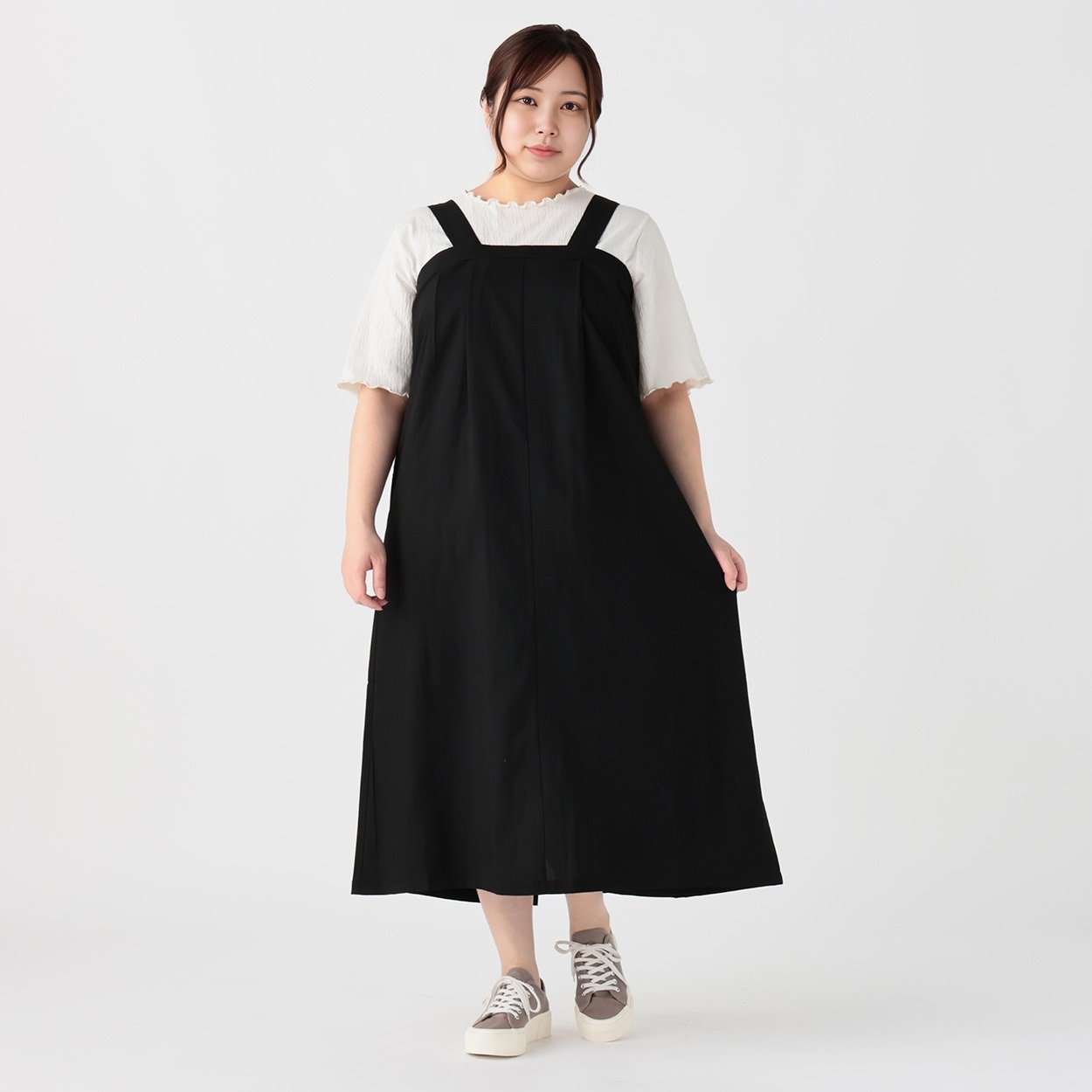 noann77となります ツイルZIP付きジャンスカ レディス ぽっちゃりサイズのnoannu