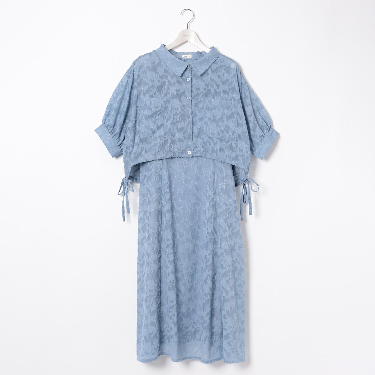 花柄シアーセットアップ レディス ぽっちゃりサイズのnoannu