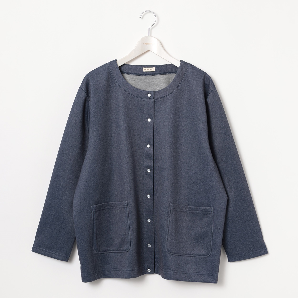 スナップボタンカーディガン レディス 大きいサイズ noannu