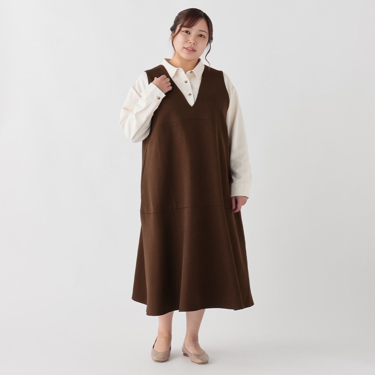Fit me clothing＊Ⅴネックジャンスカ レディス 大きいサイズ