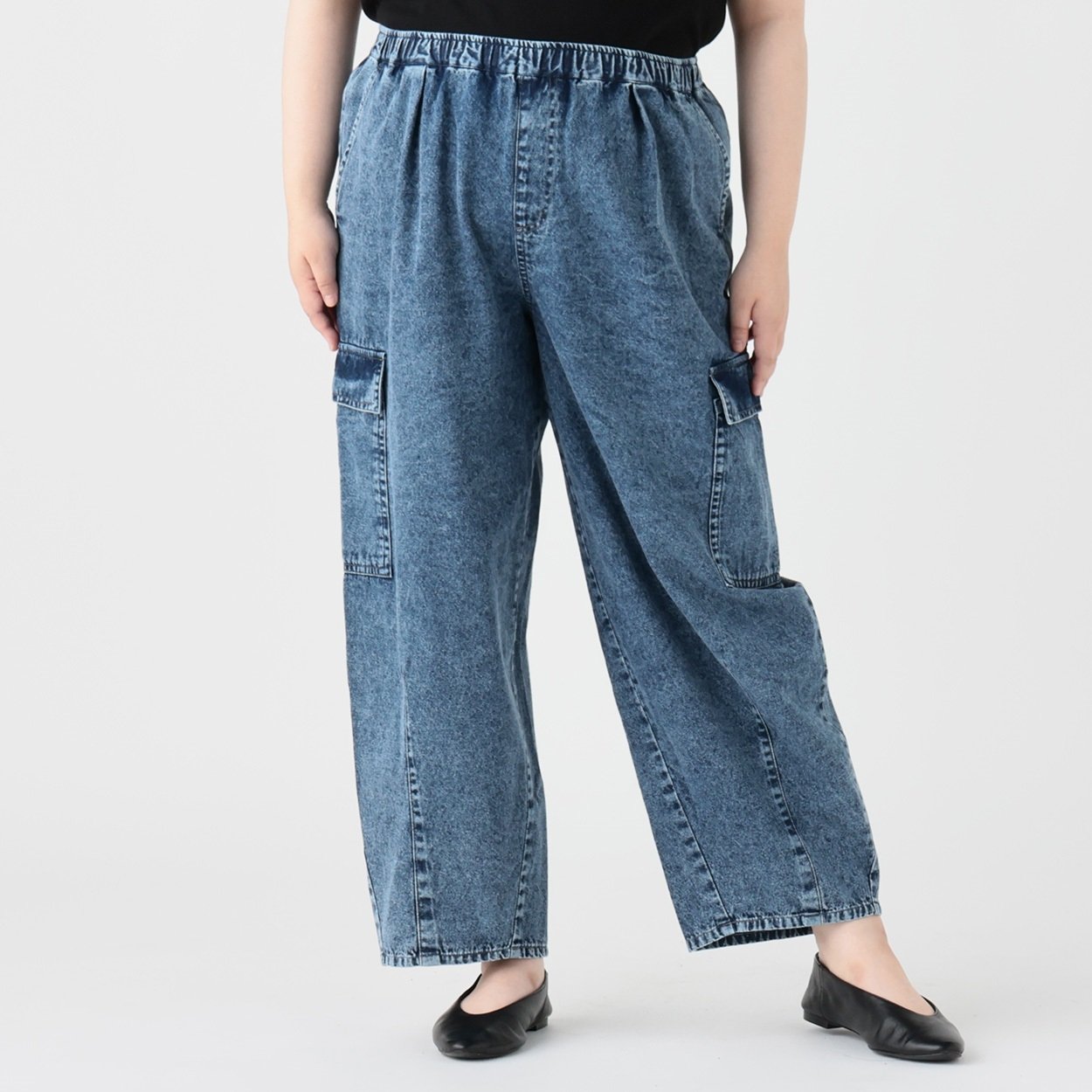 NOANOA パンツ デニムカーゴパンツ レディス ぽっちゃりサイズのnoannu