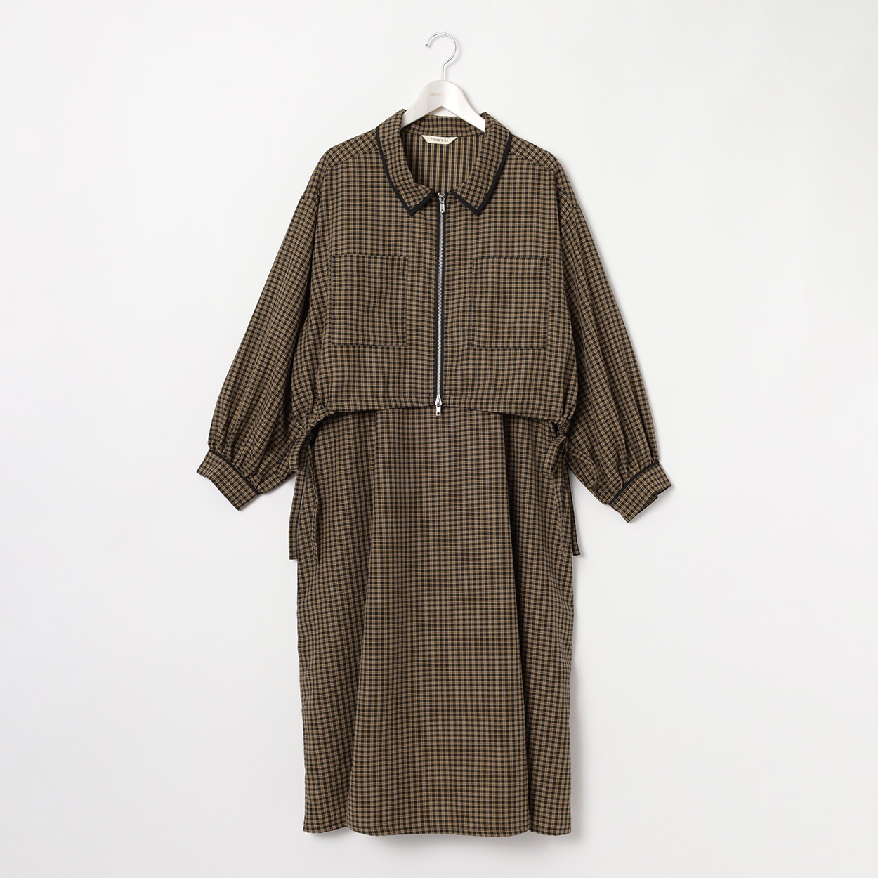 チェックワンピセットアップ レディス ぽっちゃりサイズのnoannu