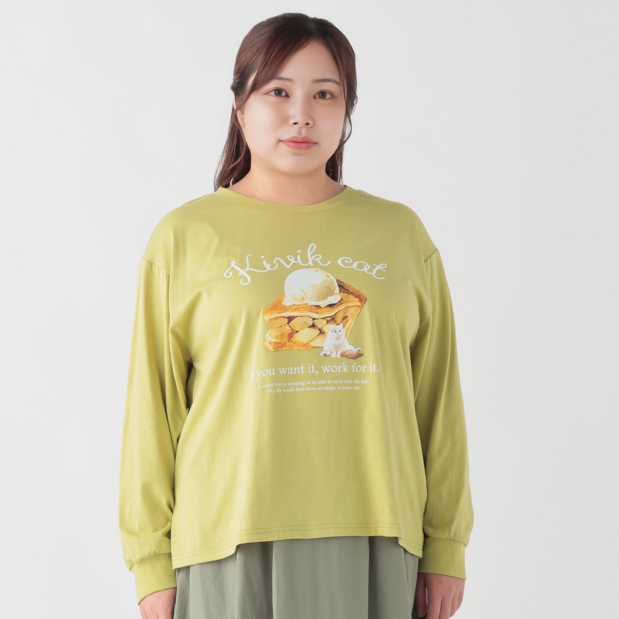 のんのん matsubara tsumugi × noannu＊長袖Tシャツ（アップルパイとねこ