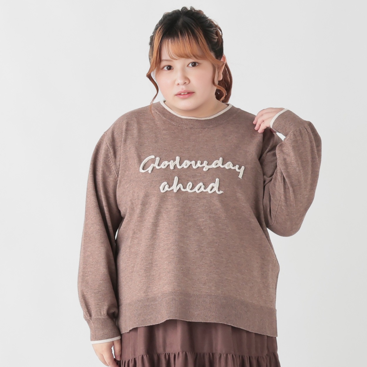 I399 希少モデル L レオナール ロゴホース刺繍 ニット レディース SHOO・LA・RUE（シューラルー） ニット セーター 「洗濯機可/ちくちく