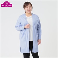 ＊TOPVALU＊ひんやり接触冷感ロング丈カーディガン レディス 大きいサイズ noannu TV1122S0626(ライトブルー-3L)
