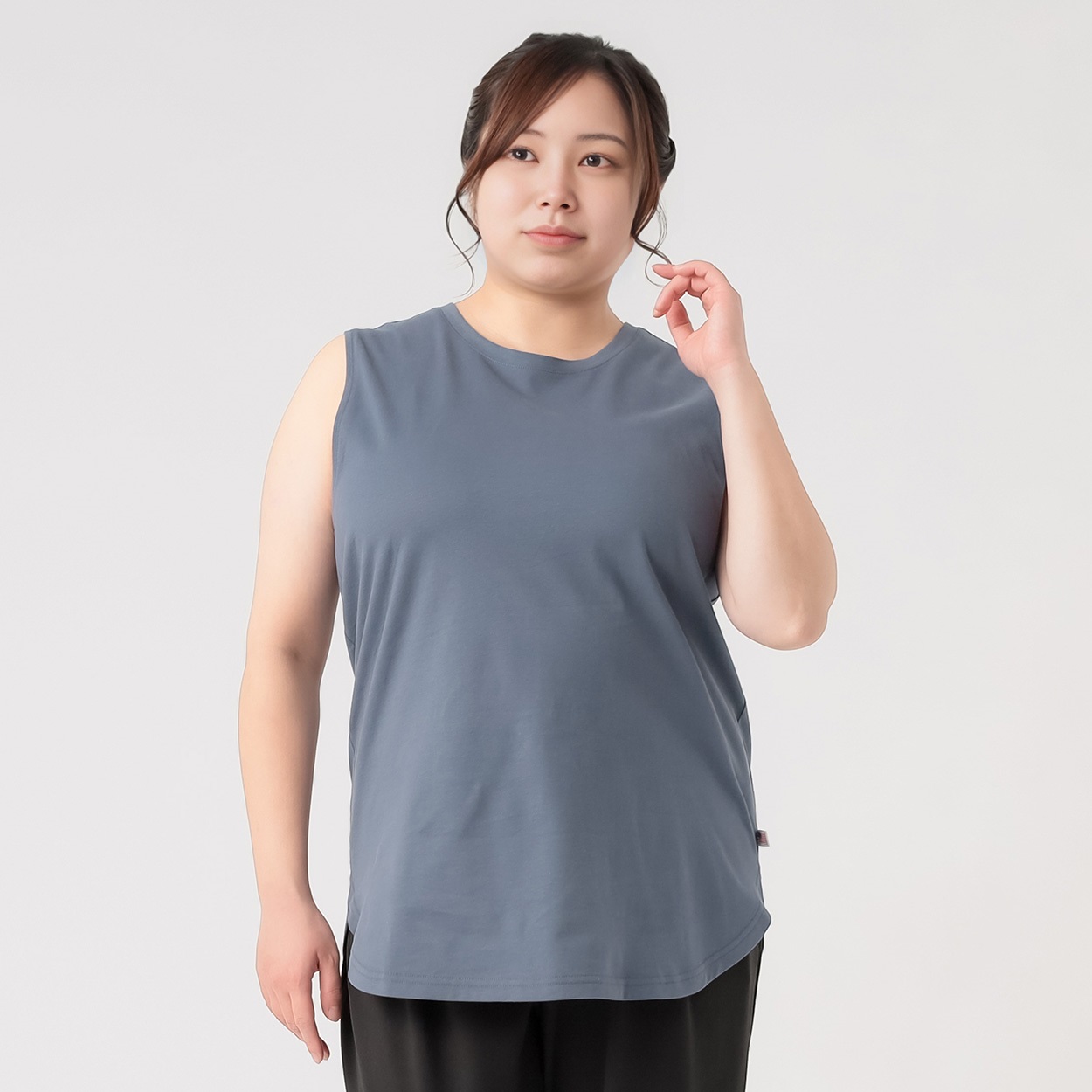 クルーネックロングタンクトップ レディス 大きいサイズ noannu 651192