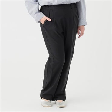 細見えストレッチパンツ レディス 大きいサイズ noannu 396-1420(ブラック-LL)