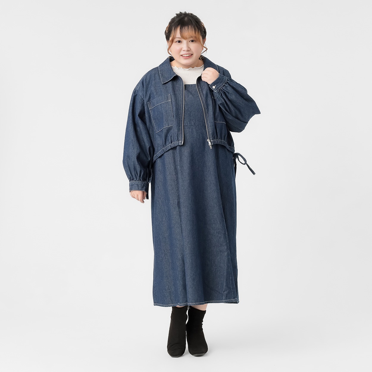 出品8月末迄 最終値下 イエナ DINVIN SPLITTED BACK シャツ デニムシャツ＆キャミワンピースセットアップ レディス 大きいサイズ