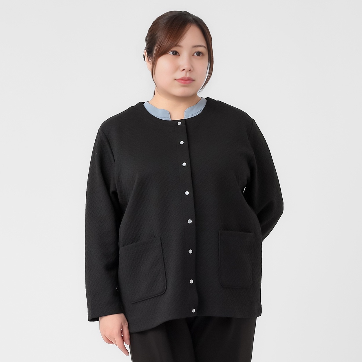 きれいめスタイル＊スナップボタンカーディガン レディス 大きいサイズ