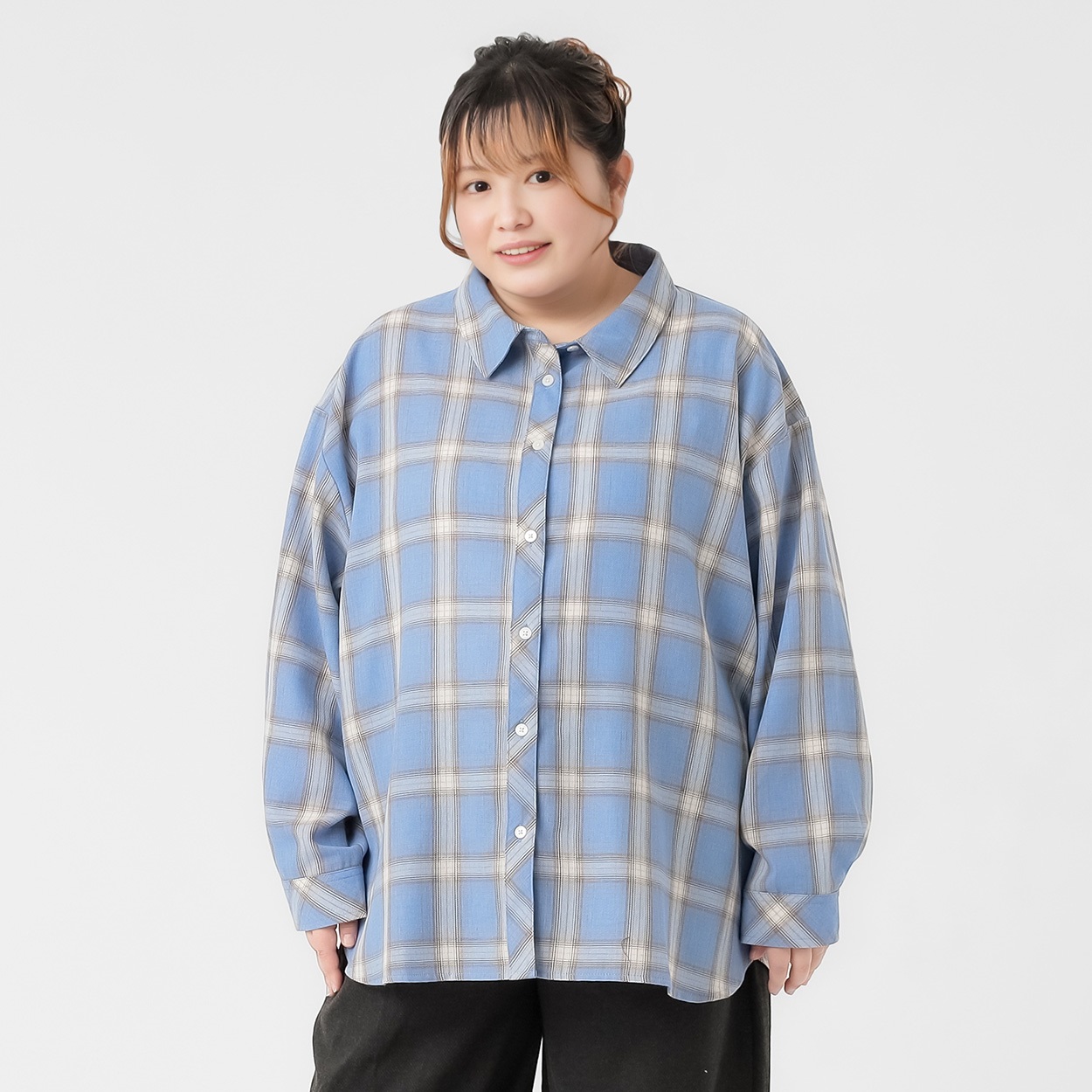 ゆるチェックシャツ レディス ぽっちゃりサイズのnoannu | イオン