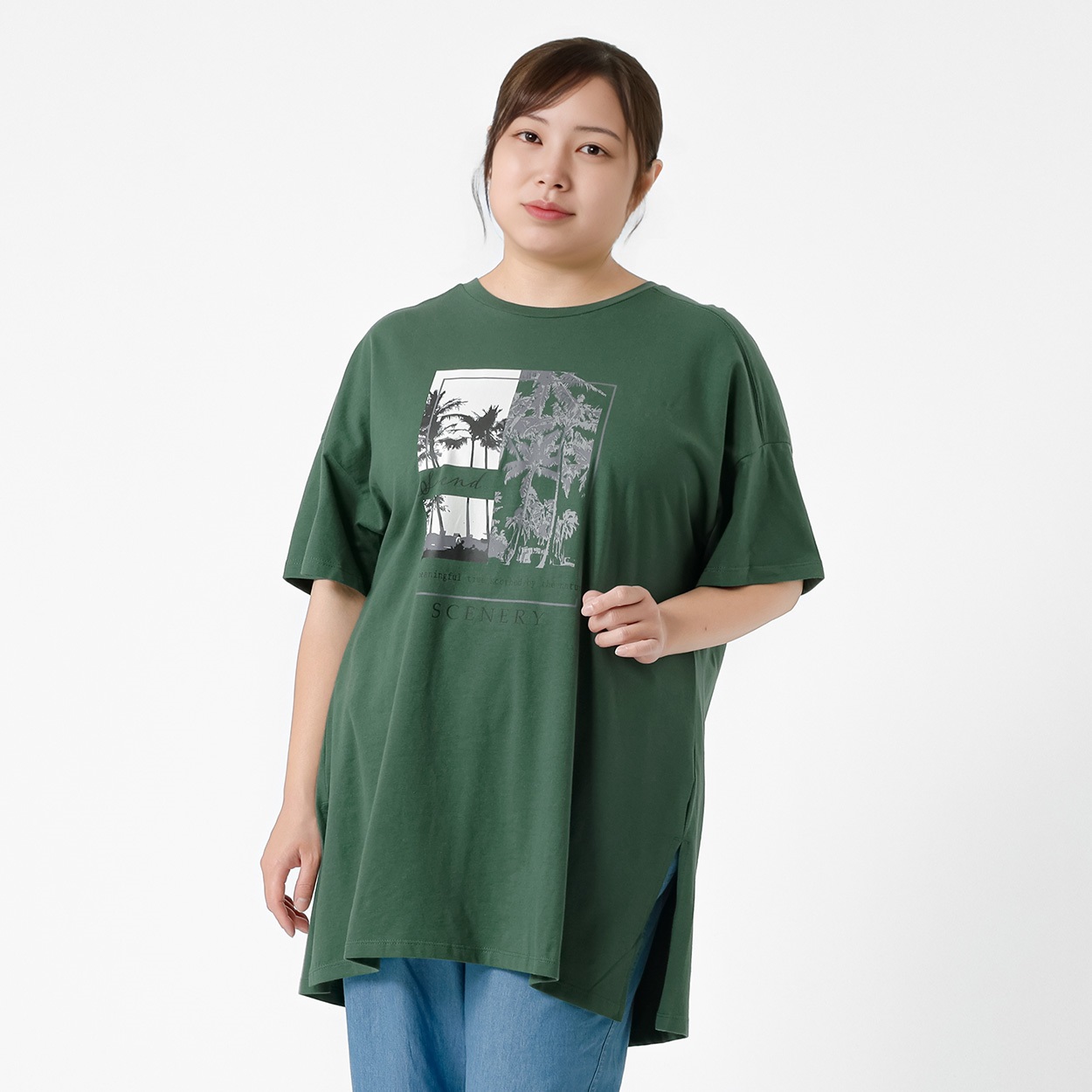 NOA NOA ウニ柄ラジャ　チュニック　Sサイズ オーガニックコットン＊後ろタックヤシの木チュニック レディス 大きい