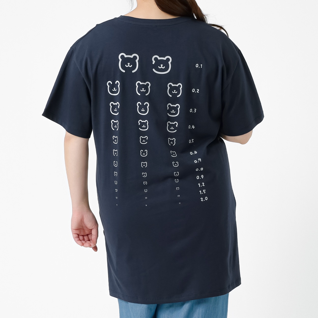 オーガニックコットン＊くま視力検査チュニック レディス 大きいサイズ