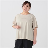 ロゴＴシャツ レディス 大きいサイズ noannu 232267L(グレージュ-3L)