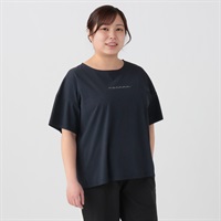 ロゴＴシャツ レディス 大きいサイズ noannu 232267L(ネイビー-3L)