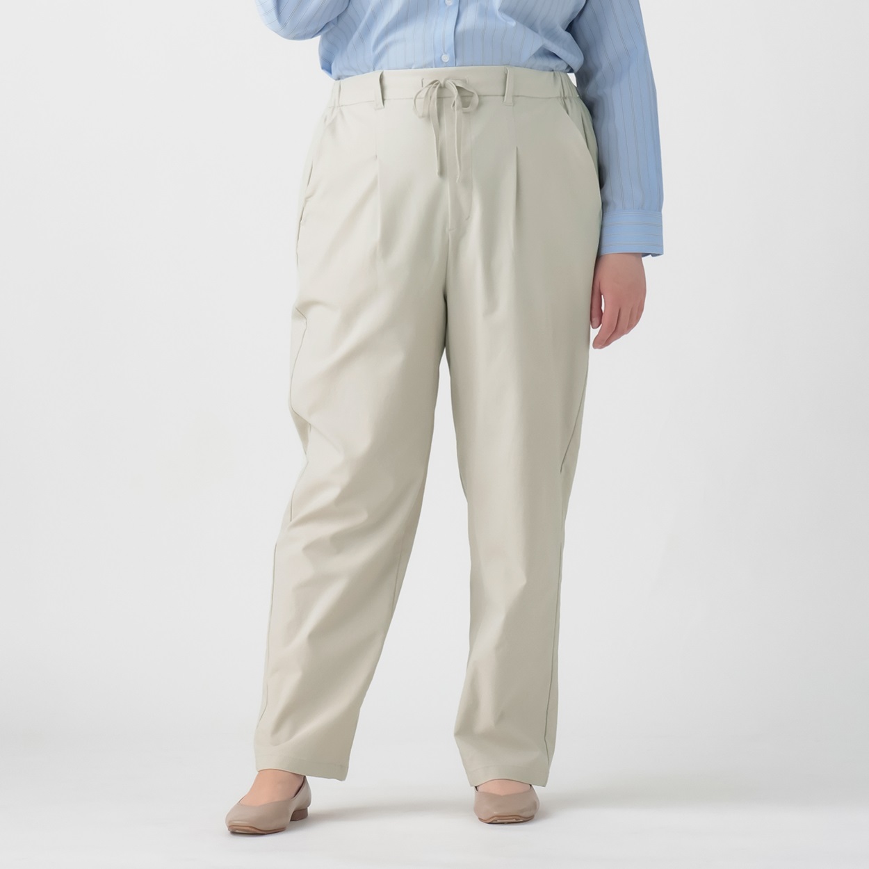 サラサラ細見えストレッチパンツ レディス 大きいサイズ noannu 396