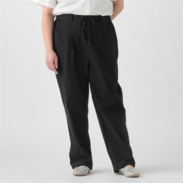 サラサラ細見えストレッチパンツ レディス 大きいサイズ noannu 396-2950(ブラック-LL)