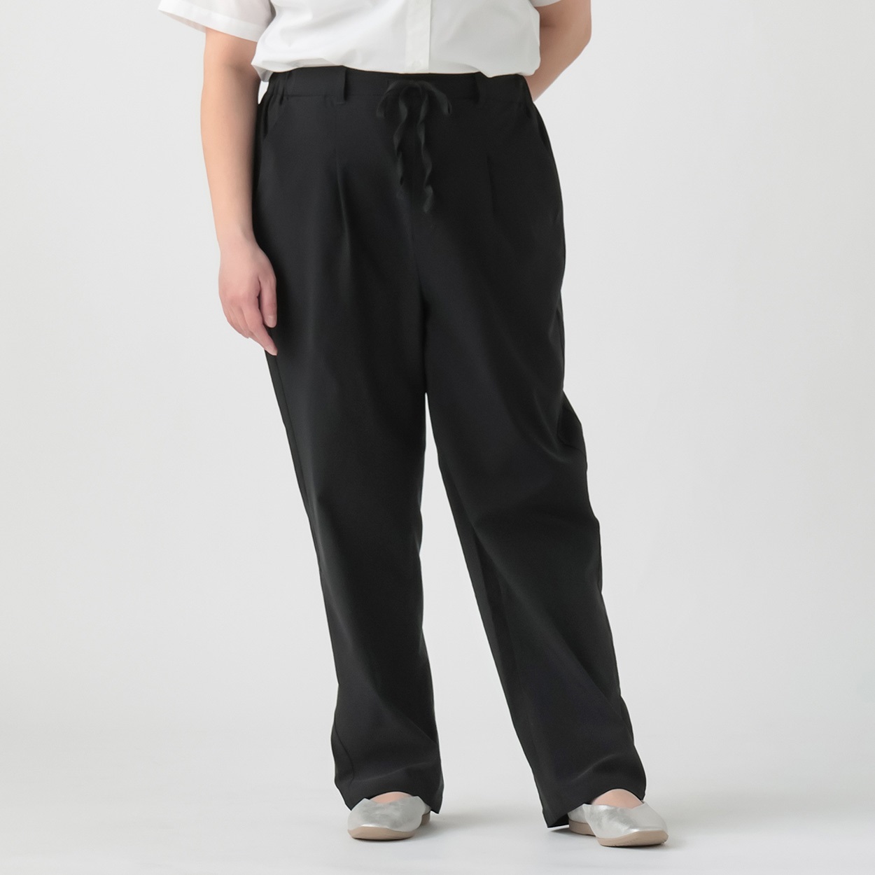 サラサラ細見えストレッチパンツ レディス 大きいサイズ noannu 396