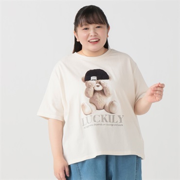 【EC限定 5Lサイズセール】5分袖綿100％アニマルTシャツ レディス ぽっちゃりサイズのnoannu 130623