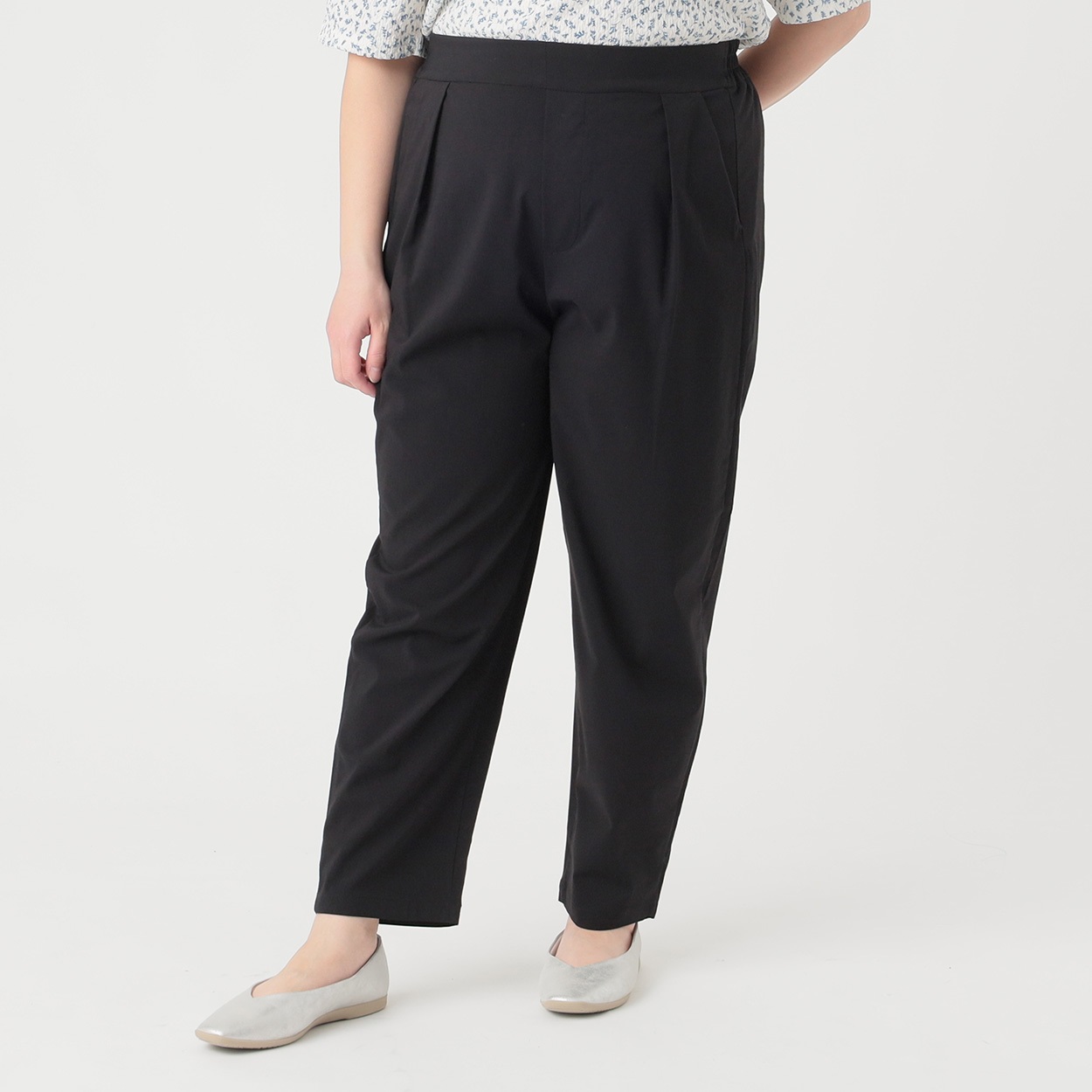 ＊#Fit me clothing＊メッシュ裏付きハイストレッチテーパードパンツ レディス 大きいサイズ noannu 641704VP(ブラック-4L)