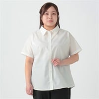 ＊体型カバー（華奢見え）＊くちばしカット半袖シャツ レディス 大きいサイズ noannu 641745TK(オフ-LL)