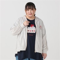 ユキエモン3L札幌TOYパーカー杢グレー＋スーちゃん MOGMOGデイリーZIPパーカー レディス ぽっちゃりサイズのnoannu 703558