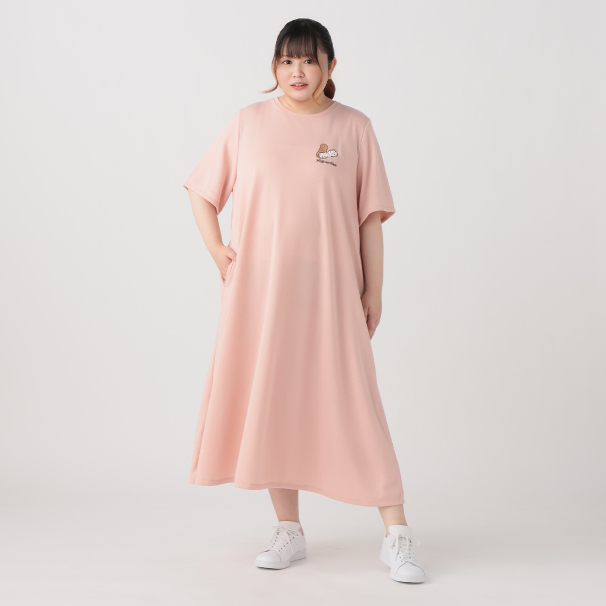 【EC限定 5Lサイズセール】MOGMOGスイーツワンピース レディス ぽっちゃりサイズのnoannu 703561(ピンク-LL)