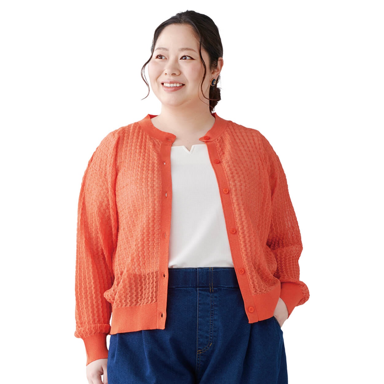 埼玉栄カーディガン Fit me clothing＊クルーネックカーディガン レディス 大きいサイズ
