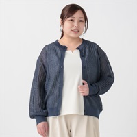 ＊#Fit me clothing＊クルーネックカーディガン レディス 大きいサイズ noannu 641706VP(ネイビー-3L)